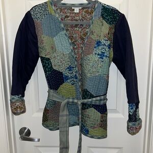Sundance Women's Hyannis Kantha patchwork Quilted Jacket Sz XS Belted Reversible